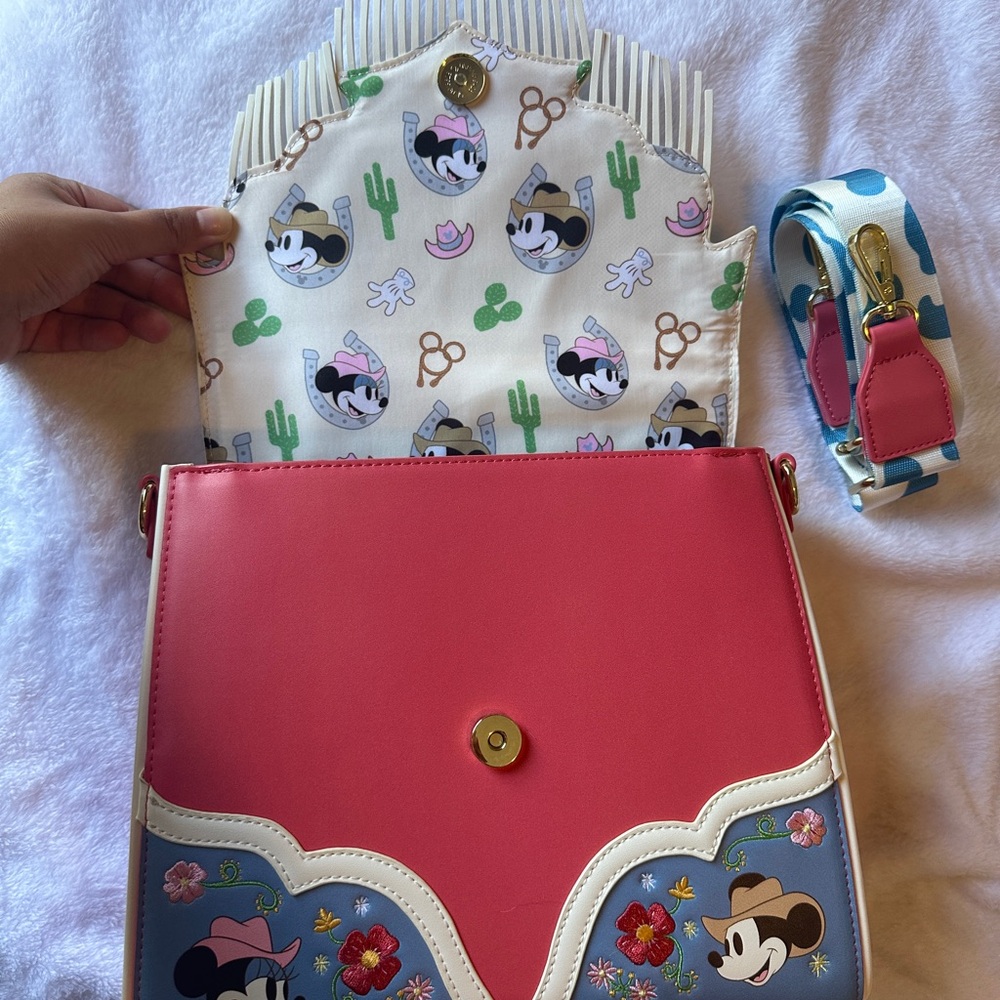 Loungefly Western Mickey and Minnie crossbody bag. Brand new, never used.